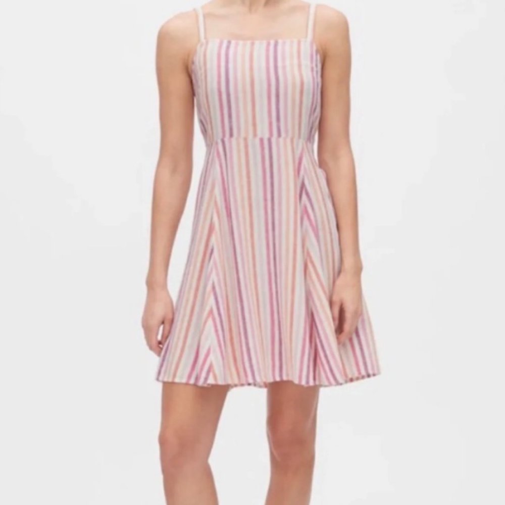 GAP Linen Fit + Flare Dress Size M NWT
